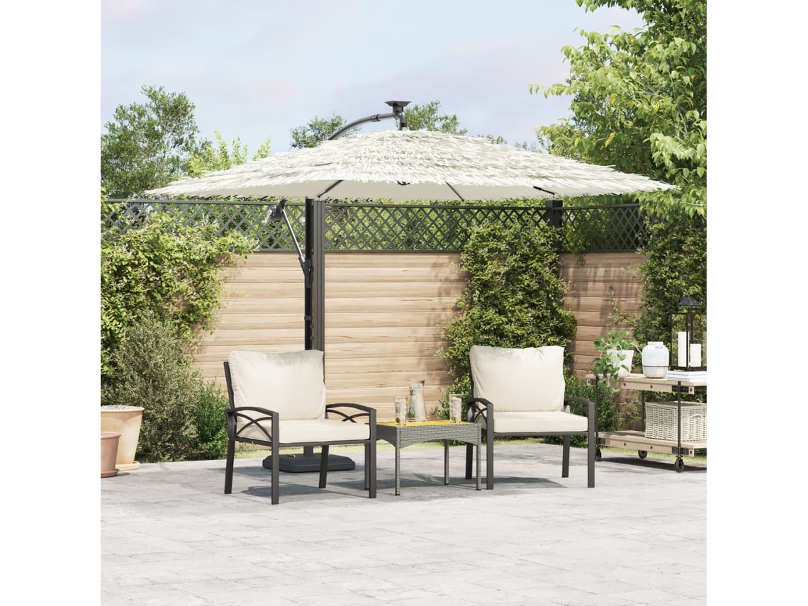 Vidaxl Guarda-sol De Jardim Com Poste De Aço 246x246x230 Cm Branco