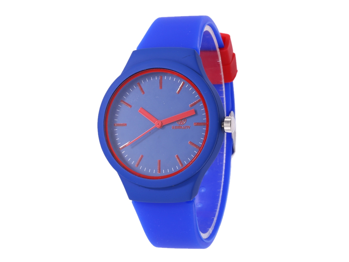 Reloj De Cuarzo Redondo Con Correa De Silicona Casual Unisex Regalo Azul Real
