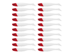 Lure Soft Bait (bionic Fish Luring, Simulated Dynamics) White T-tail Soft Fish Soft Worm Lure 20-piece Set