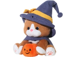 Peluche Chat Halloween Chat Sorcière Com Chapeau Et Cape,jouet Doux Mignon 25 Cm Para Filles Garço Gokoco
