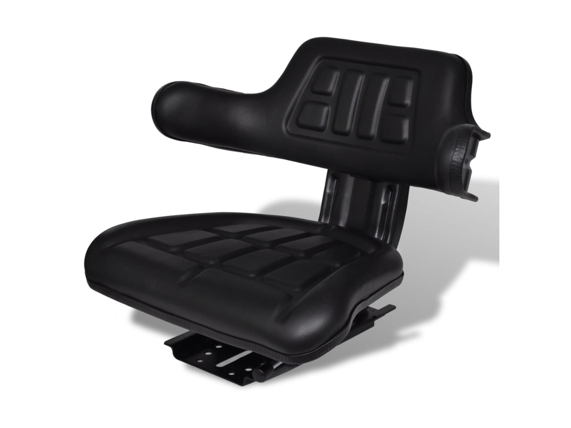 Vidaxl Assento De Trator Com Encosto Preto