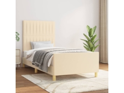 Estrutura De Cama Sem Colchão 100x200 Cm Tecido Cor Creme