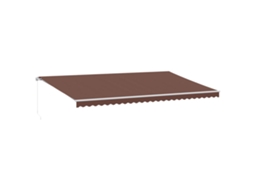 Toldo Retrátil Manual com Luz Led 600x350 Cm Castanho MAISON EXCLUSIVE