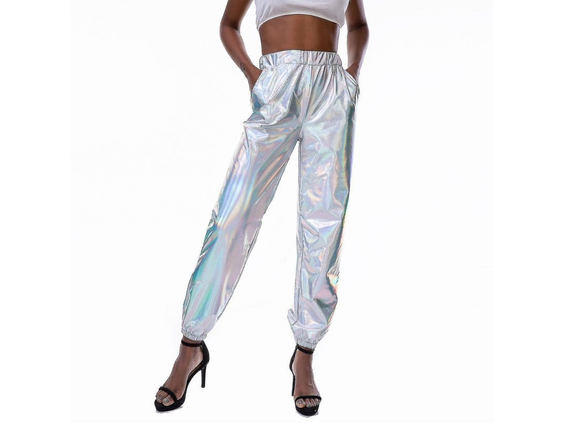 2026 pantalones Casual Holográficos de Moda para Mujer Srbtv Con Estilo Cool Y Brillo para Club Y Calle