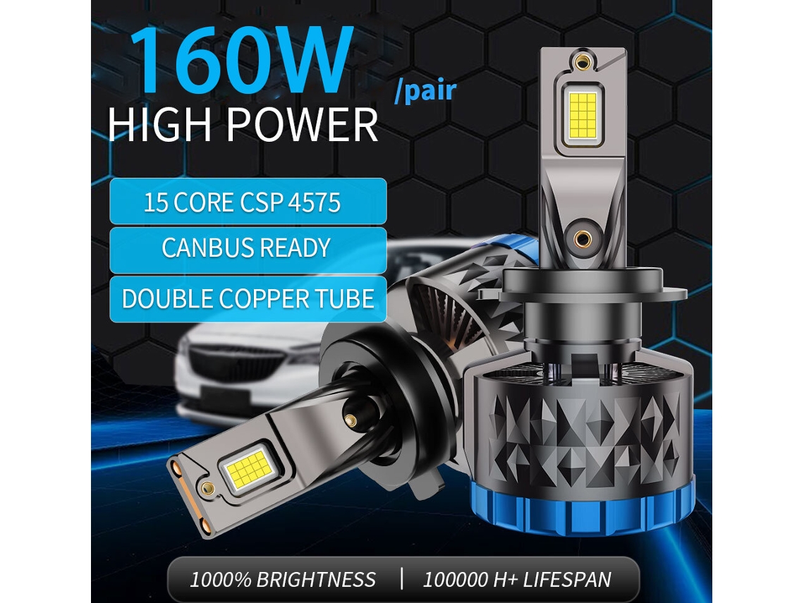 Par de faróis de LED para carros H1-infitary, modificação de 160 W por par, lâmpada 6500 K, luzes brancas brilhantes para carros, classificação À P