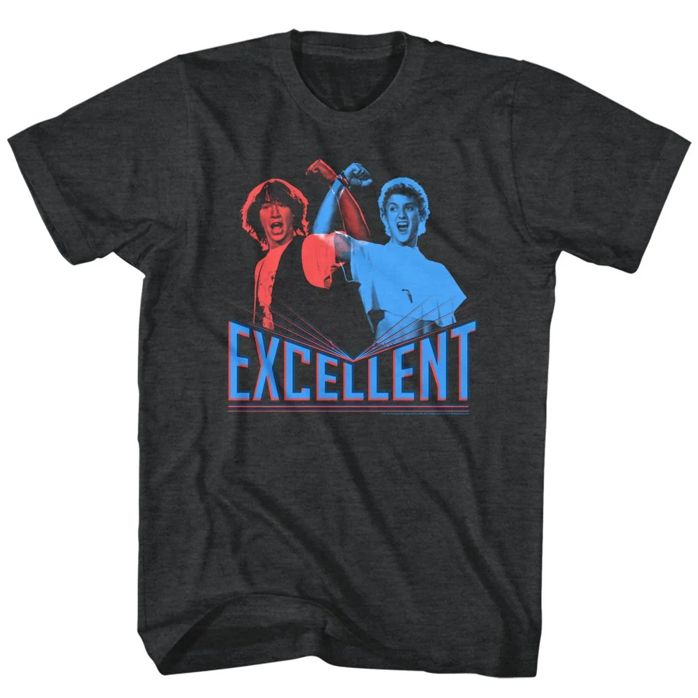 Rockinstone Bill And Ted 3d Excellent Heather Black Adult T-shirt Size:xxl