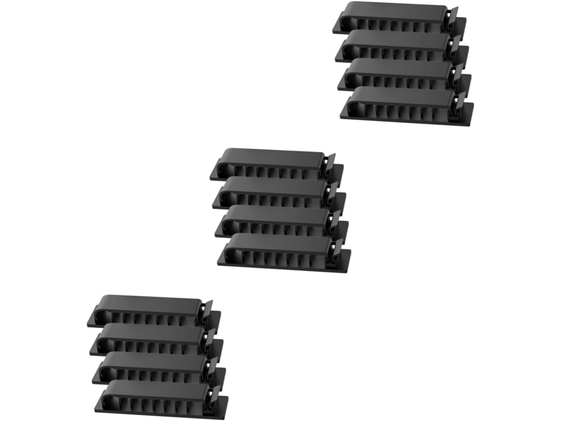 Pacote Com 3 Clipes Adesivos Para Organizar Cabos De Carregador Com Furos (3, 8, 4, 3 Unidades)