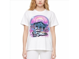 Rockinstone Back To The Future Movie Airbrush White Adult T-shirt Size:m