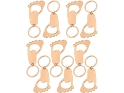 Chaveiros Abridores De Garrafa Em Formato De Pegada De Bebê, Em Metal Elegante, Conjunto Com 10 Unidades.