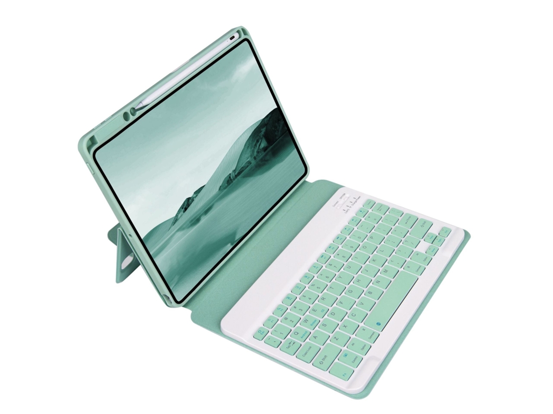 Lurelia Capa Com Teclado Bluetooth Para Ipad 9.7/2018/2017, Giratória, Acrílico, Verde