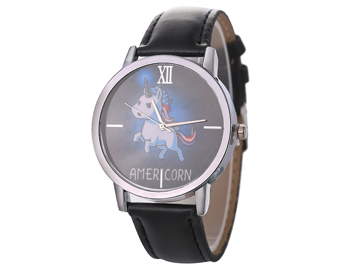 Reloj De Pulsera De Aleación Analógico De Cuarzo Con Dial Redondo Para Parejas Negro