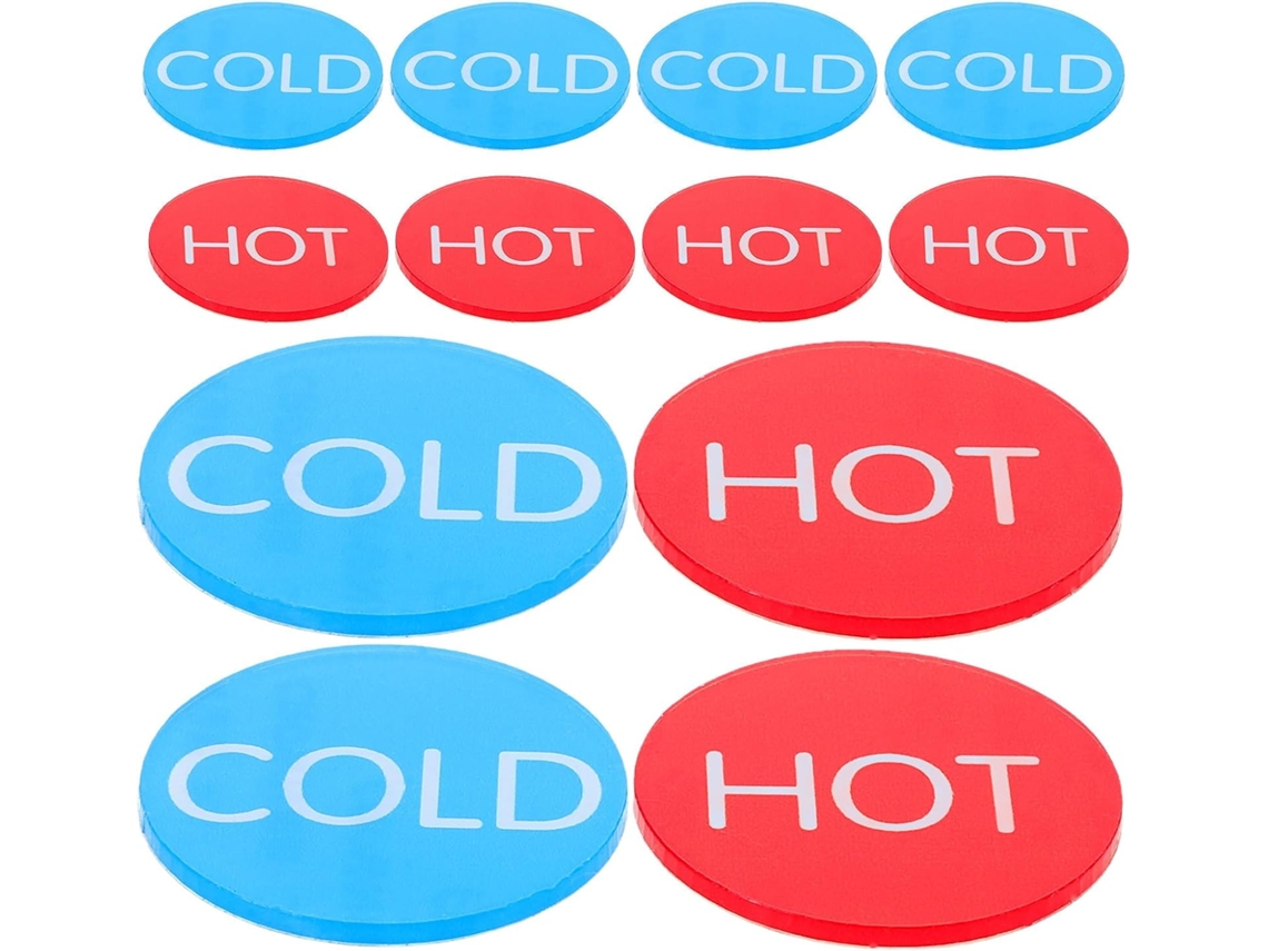 Besportble 10 Pares De Adesivos Indicadores Água Quente E Fria Para Torneiras, Adesivos Acrílicos Reutilizáveis, Ideais