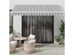 Vidaxl Toldo Retrátil 3,5x2,5 M Tecido E Alumínio Antracite E Branco
