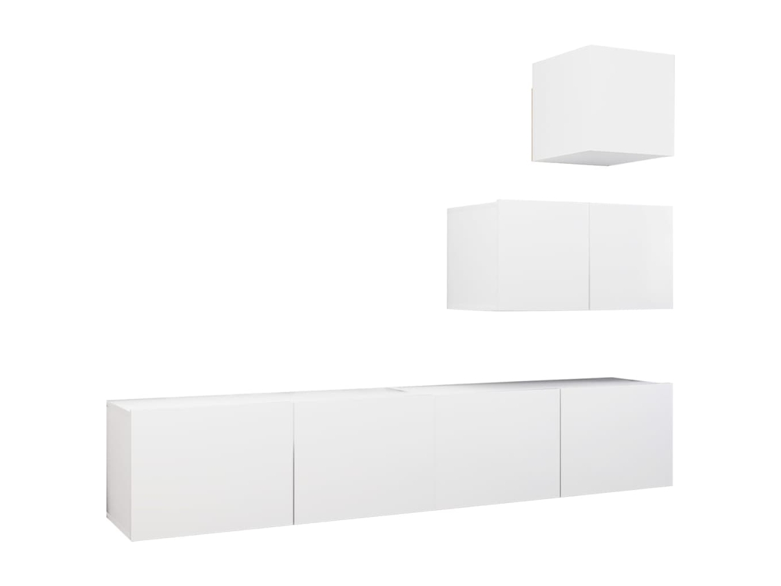 Conjunto 4 de móveis de TV derivados de VIDAXL madeira branco