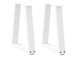Vidaxl Pés Para Mesa De Centro Em V 2 Peças Branco 38x(42-43,3) Cm Aço