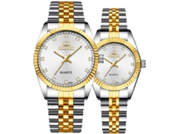 Relógio de Pulso VEANXIN Ouro Prata Dois Tons-Branco