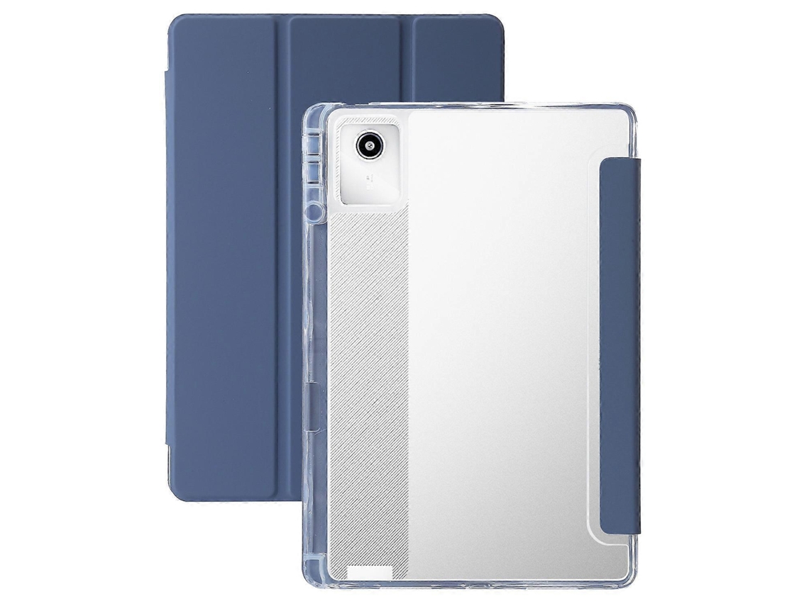 Capa De Couro Sintético Transparente Com 3 Dobras Em Acrílico Para Tablet Lenovo Tab M11 / Xiaoxin Pad 11 2024