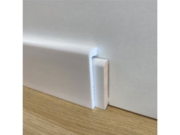 Rodapé Cobertura de Rodapé em Duropolímero Poliestruturado 100X25 Efeito Madeira Ou Branco Branco Liso ETERNAL PARQUET