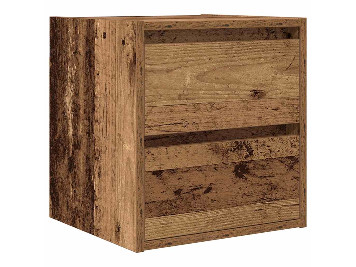 Mesa Cabeceira de Parede em Cor Madeira Velha MAISON EXCLUSIVE (38x34x40 cm)