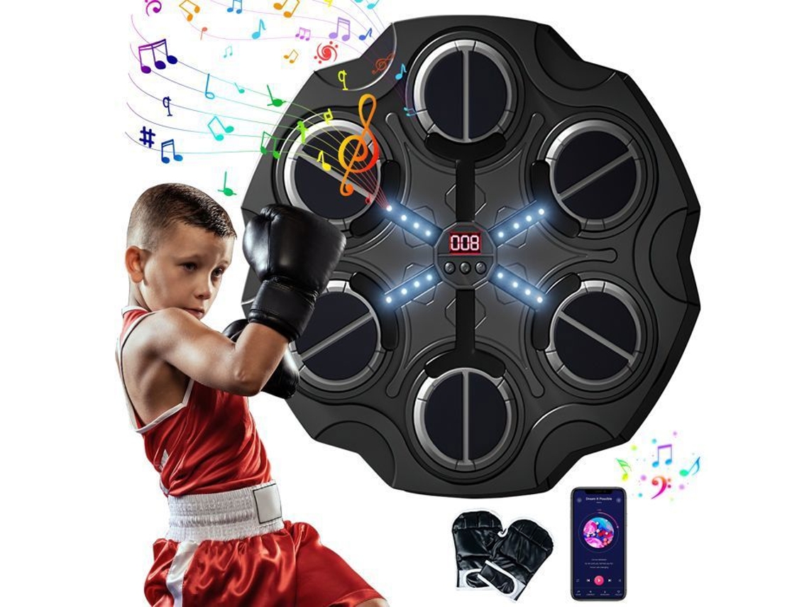 Máquina De Boxe Musical, Com Luvas De Boxe, Treinador De Perfuração Montado Na Parede, Jogo De Boxe Musical Para Adultos E Crianças, Equipamento De Bo