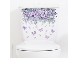 Adesivos Folhas e Flores para Assento de Vaso Decoração para Banheiro RNEMITERY