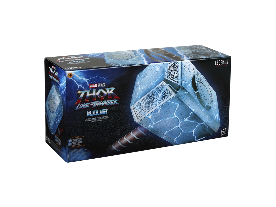 Martelo THOR Marvel Legends Series Mighty Thor Mjolnir Martelo Eletrónico com Luzes e Sons (Idade Mínima Recomendada: 14 anos)