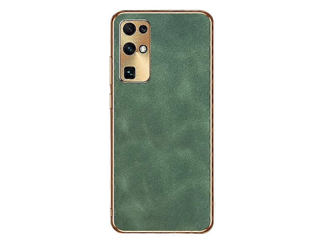 Capa Para Celular Honor 30 Em Pele De Cordeiro Com Acabamento Galvanizado.
