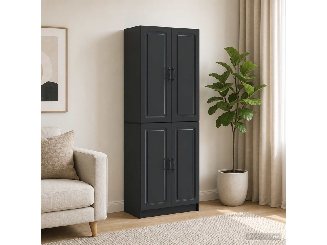 Vidaxl Conjunto De Gabinete 2 Unid. Preto Derivados De Madeira