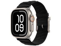 Pulseiras Para Apple Watch S11 E S10 Em Aço Inoxidável Com Fecho Borboleta Formato De Ampulheta, Pretas, Compatíveis Com
