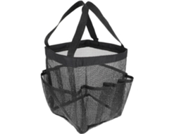 Nécessaire portátil de nylon de grande capacidade com design de fácil abertura.