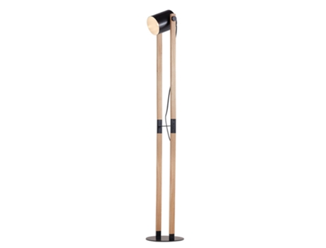 Luminária de pé em metal e madeira 23W IP20 E27 Diâmetro 120mm