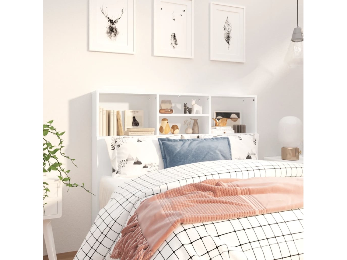 Cabecero con Mueble 120x19x103,5 cm Blanco