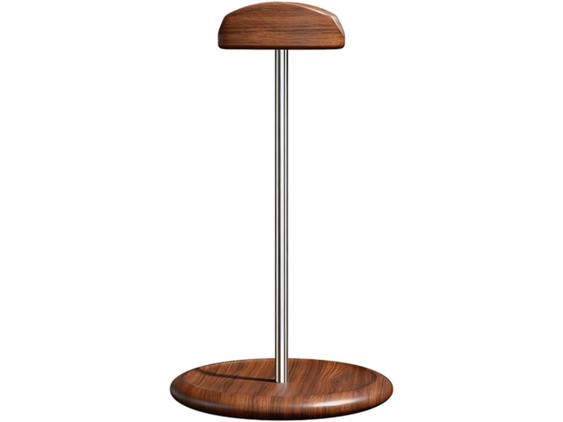Suporte Para Fones De Ouvido Fubesk Em Nogueira Polida À Mão E Metal, Design Robusto Antiderrapante, Posicionamento