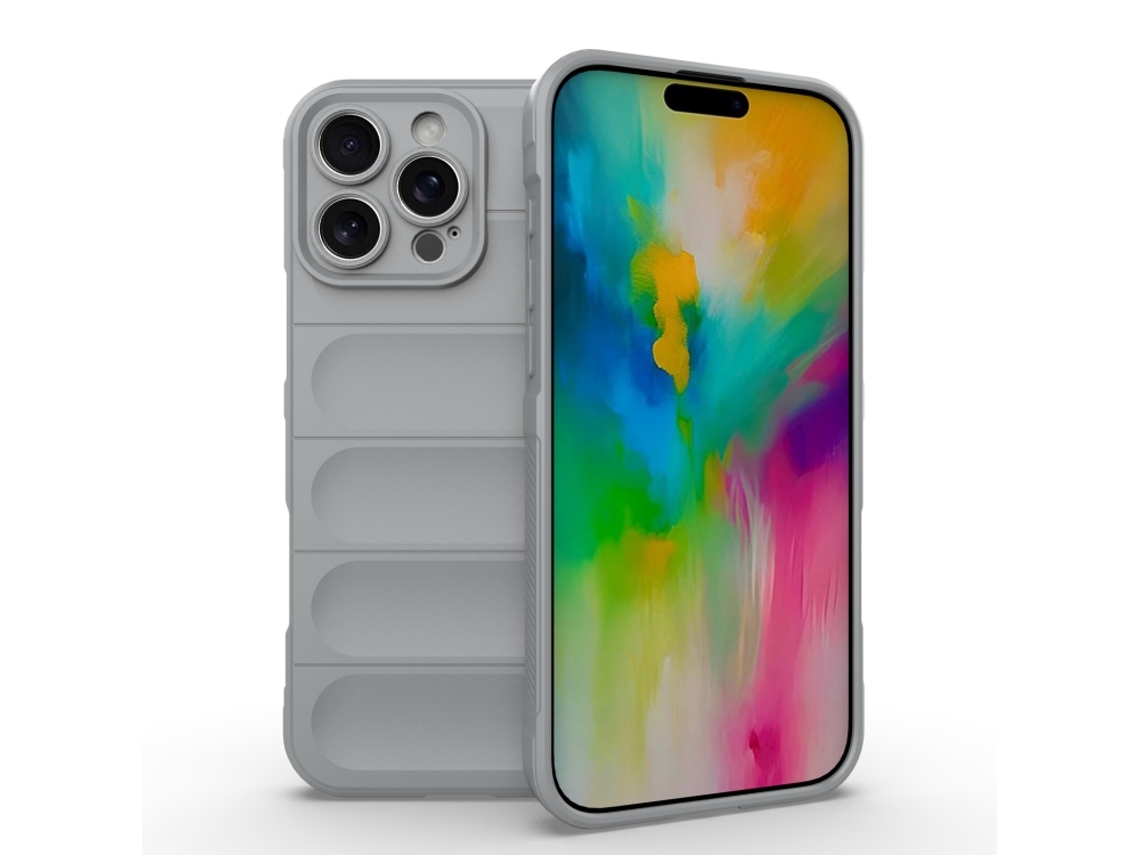 Capa Halinuia Para Iphone 16 Pro Max Magic Shield Tpu Cinzento (proteção Total, Interior Em Flanela)