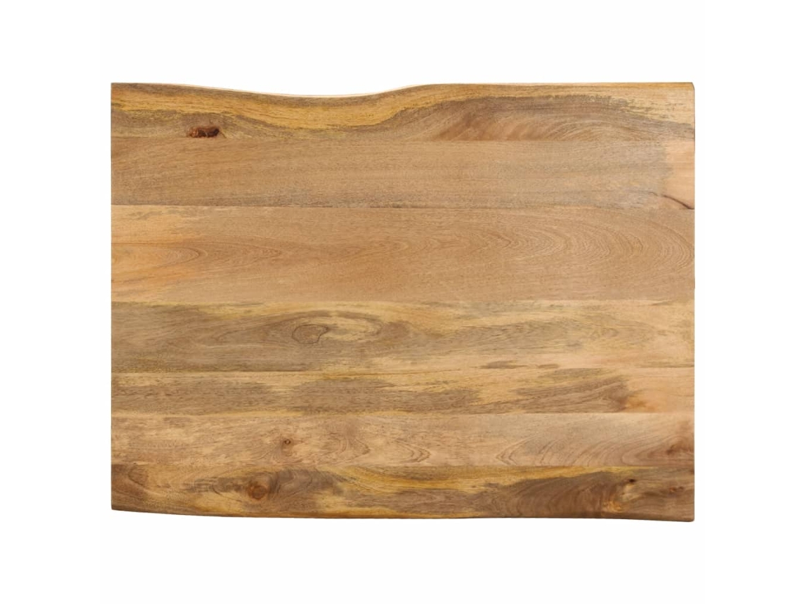 Vidaxl Tampo De Mesa C/ Borda Viva 90x80x3,8 Cm Mangueira Maciça