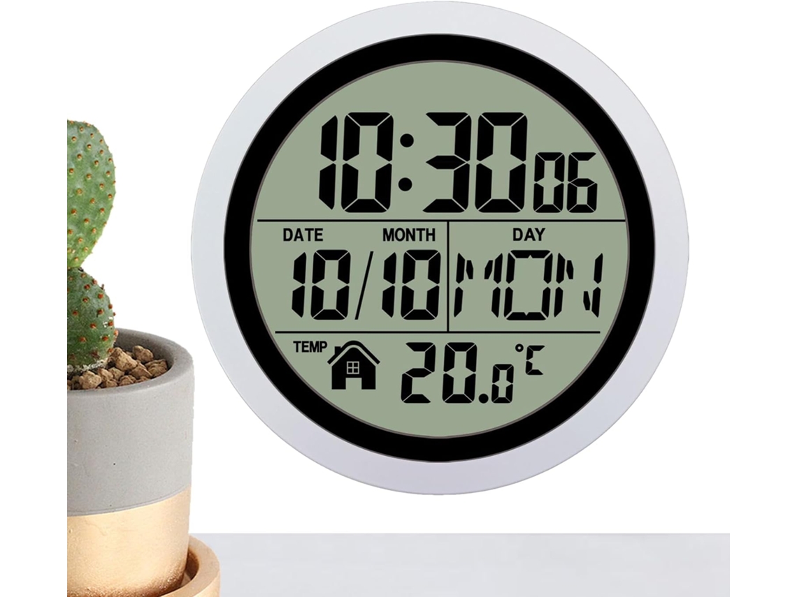 Relógio De Banheiro Lcd À Prova D'água Com Visor De Temperatura E Data | Funciona A Bateria
