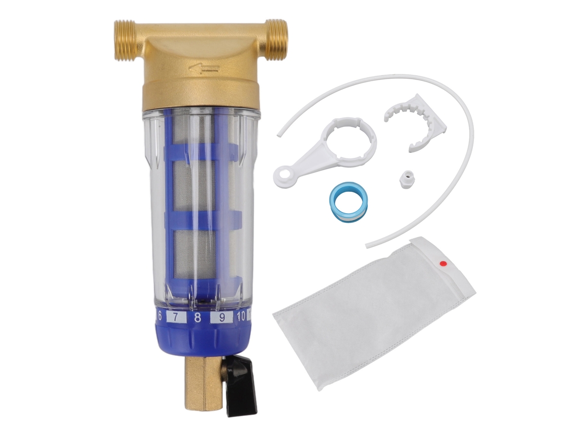 Filtro de Água Ciclônico de Cobre Puro Retrolavagem para Casa Inteira G1/2in Lavadora | S/MARCA