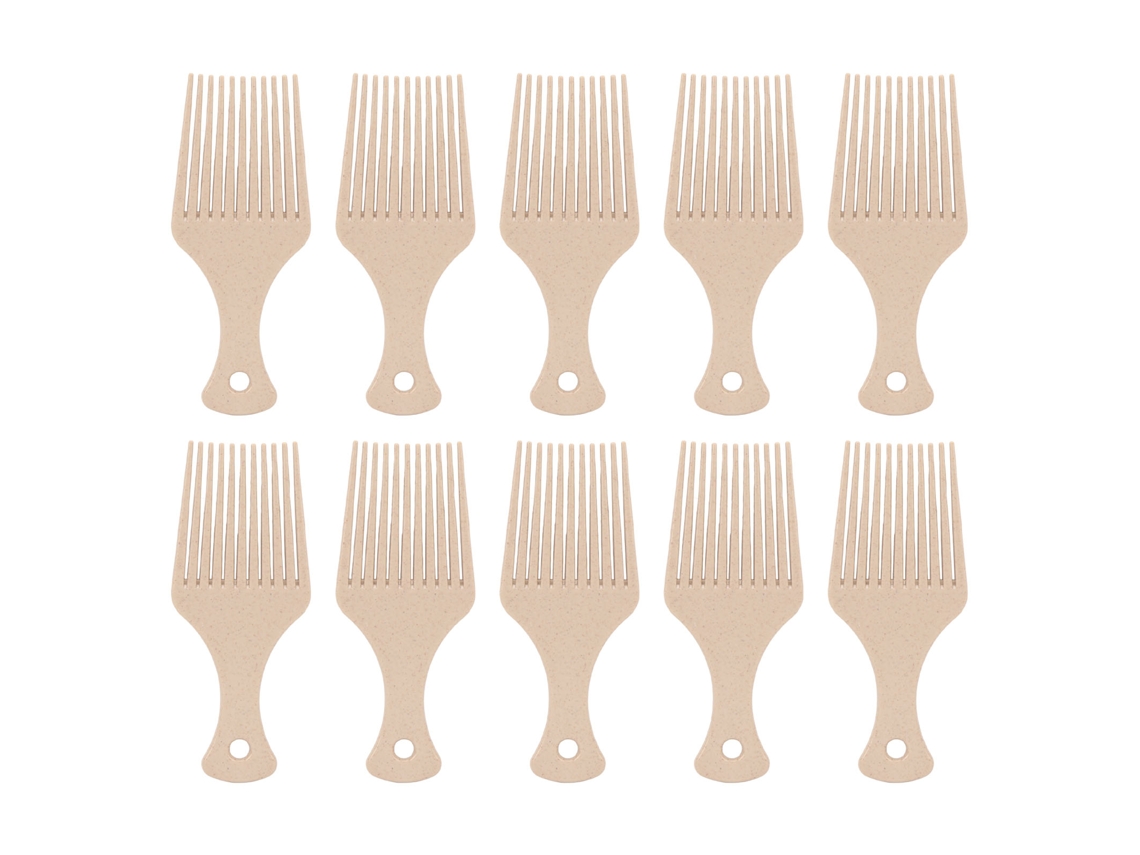 Conjunto de 10 pentes afro de dentes largos para pentear e estilizar cabelos.