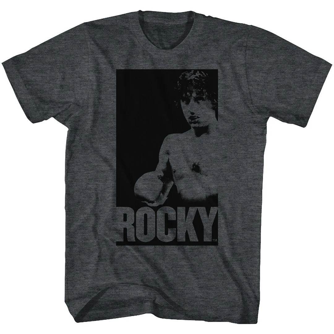 Rockinstone Rocky Movie In A Box Heather Black Adult T-shirt Size:s
