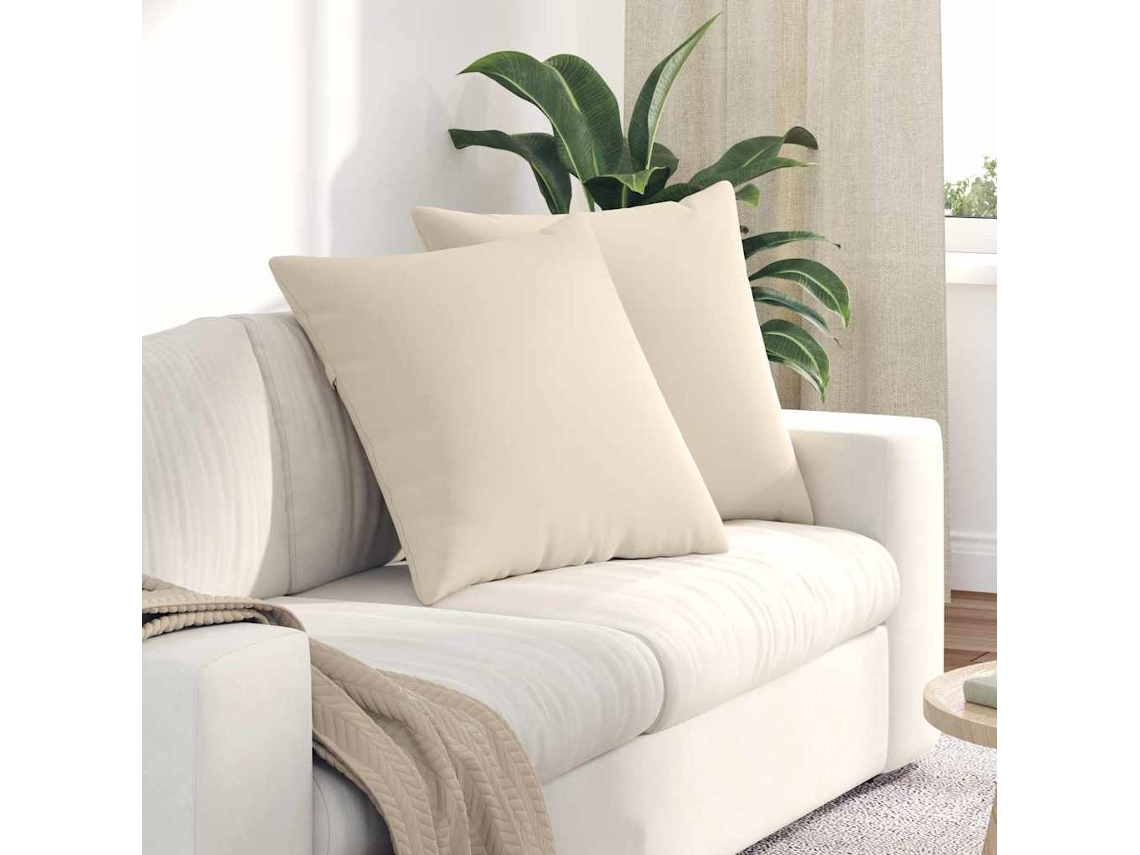 Vidaxl Travesseiros De Sofá 2 Pcs Bege 80 X 80 Cm Tecido