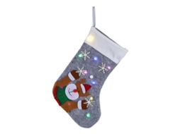 Bolsa Presente Meia Natal Com Luz 3 Pilhas Incluídas