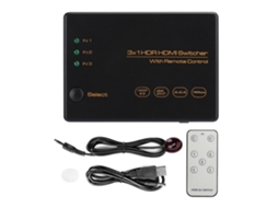 Switcher HDMI HDR 3 Portas, 4K 60Hz, com Controle Remoto CHABERLU