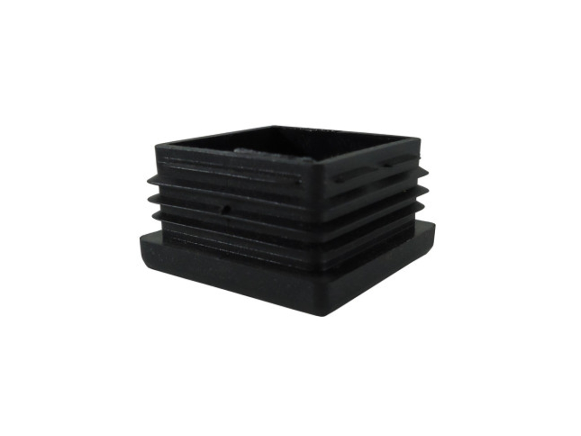 Topo Quadrado Interior Plástico Preto 45x45mm