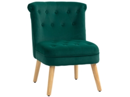 Poltrona de veludo para sala de estar com assento estofado e acolchoado com botões 60x66x79cm em verde em S/MARCA