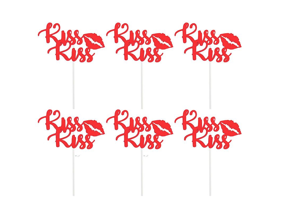 10 Peças De Palhetas De Bolo Kisskiss