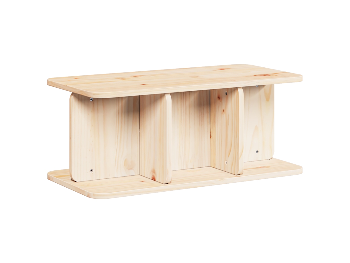Conjunto 1 Mesa De Café Rústica Vidaxl Castanho Madeira De Pinho Maciça (80 X 39,5 X 33,5 Cm)