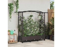 Vidaxl Cama Elevada Com Treliça E Rodas Castanho 169 X 40 X 129 Cm Pp