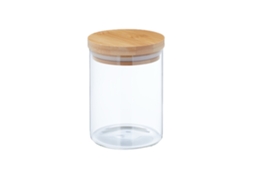 Frascos De Arrumação Relaxdays Com Tampas De Bambu, Conjunto De 4, Frascos De Vidro, 750 Ml, Herméticos E Transparentes.