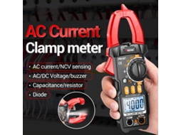 Yuru pinça amperimétrica digital Aneng PN107 4000 contagens CAT II 600V multímetro tester NCV