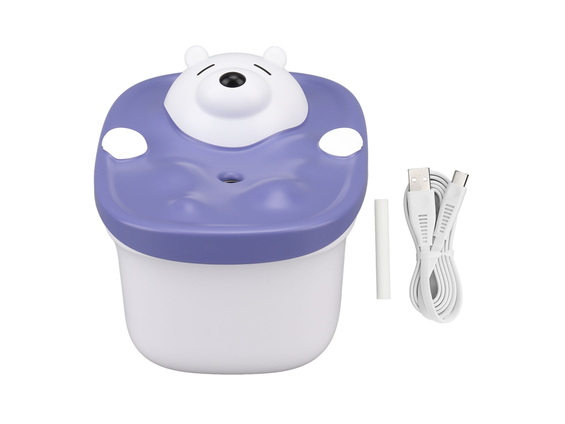 Humidificador Mini de Mesa 450ml com USB e Forma de Urso SILVER